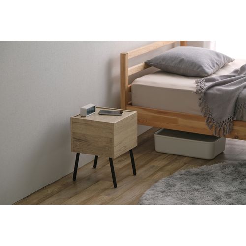 アイアンウッドサイドテーブル IWST-300R アイリスオーヤマ 木製