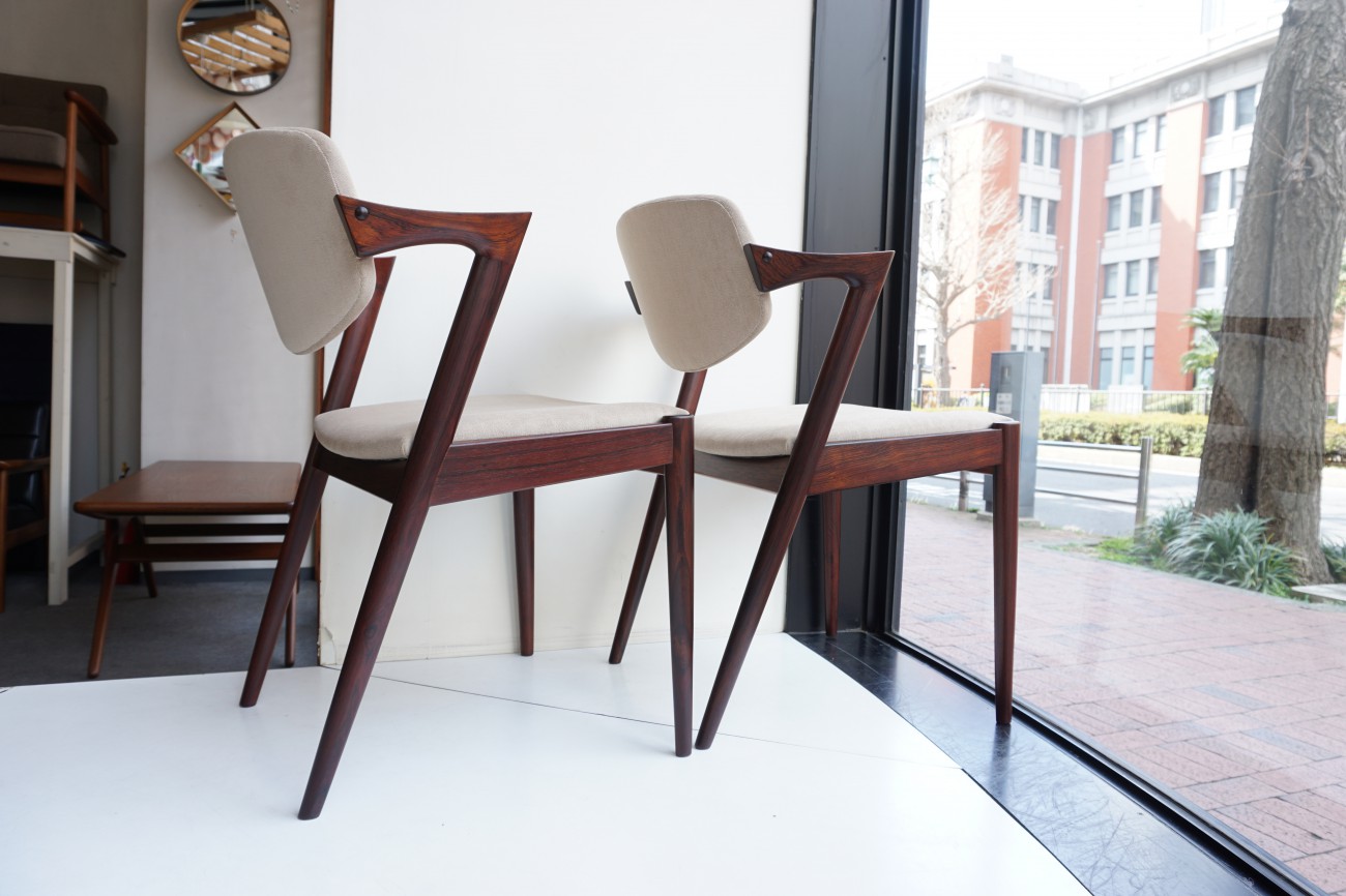 Kai kristiansen No.42 Chair Rosewood 2脚セット / カイクリスチャン