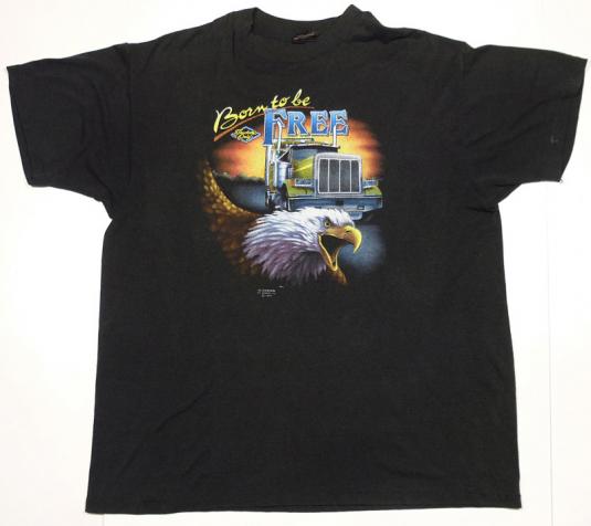 Truckers Only BORN TO BE FREE 90s Tシャツ