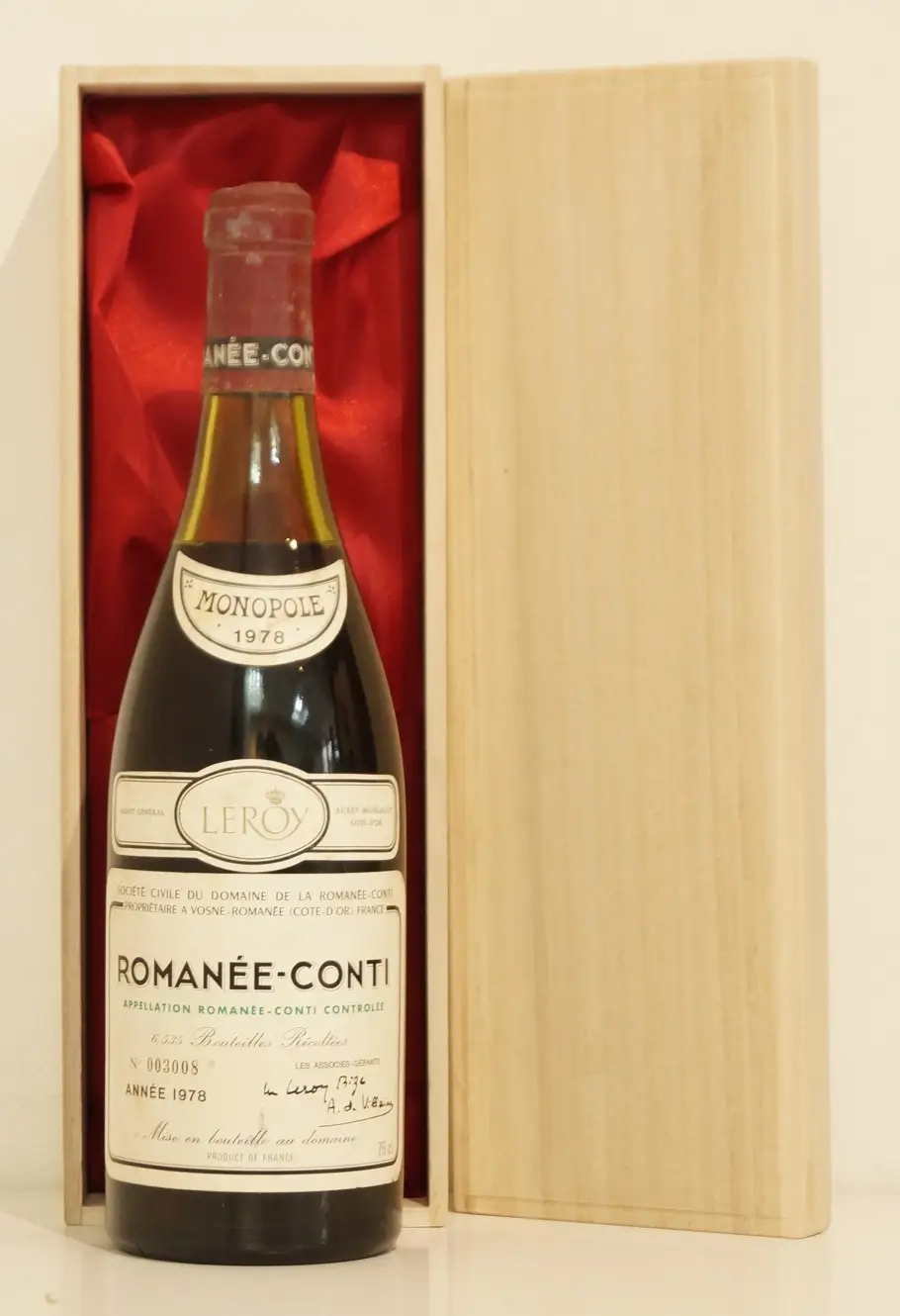 ROMANÉE-CONTI 1992年 DRC ロマネコンティ 空瓶 コルク付き ROMANÉE