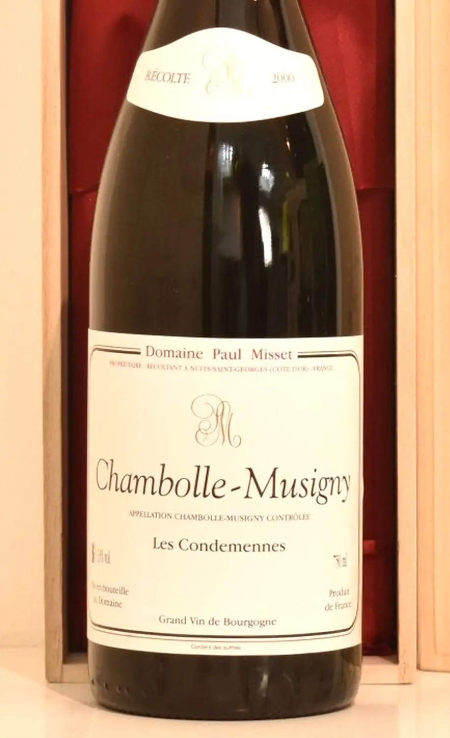 2000年 ポール・ミセ シャンボール・ミュジニー 赤ワイン｜生まれ