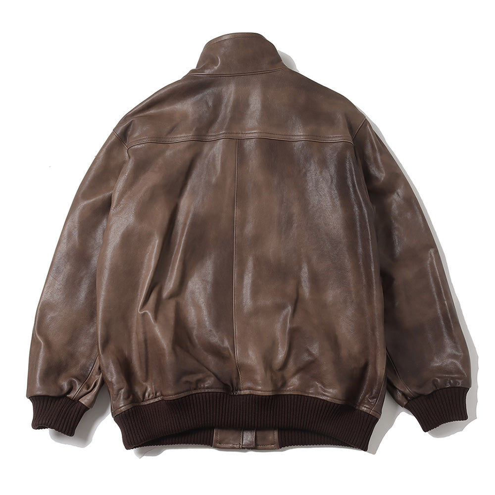 HEAVY LAMB LEATHER ZIP BLOUSON (A24AB01LA) | AURALEE / ジャケット