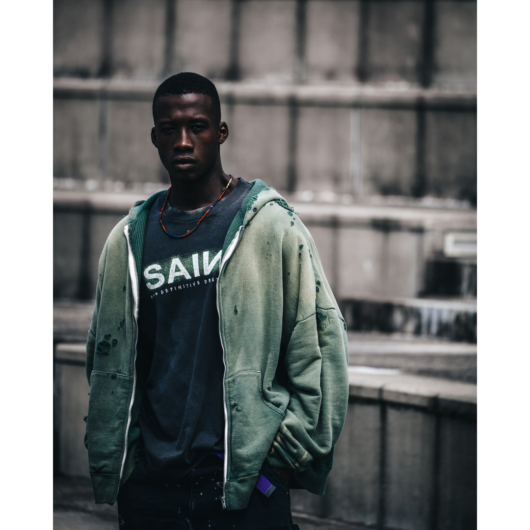 Saint Mxxxxxx (セントマイケル) HOODIE DBL-FC ZIP GREEN SM-YS1-0000