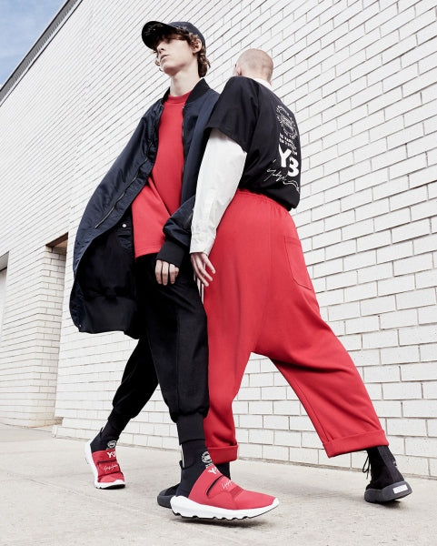 Y-3 3-STRIPES TRACK PANTS レッドサルエルパンツ
