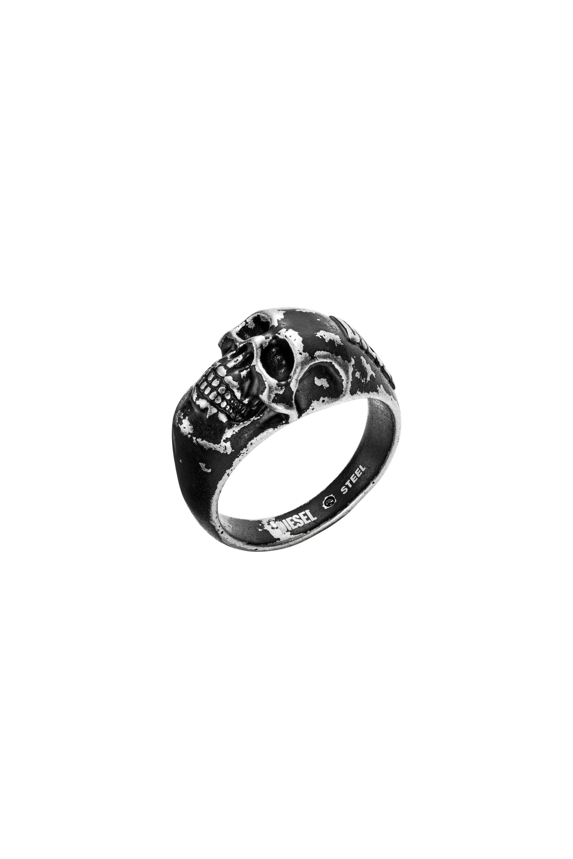 DX1579040 JEWEL Stainless Steel Skull Ring｜ブラック｜ウィメンズ