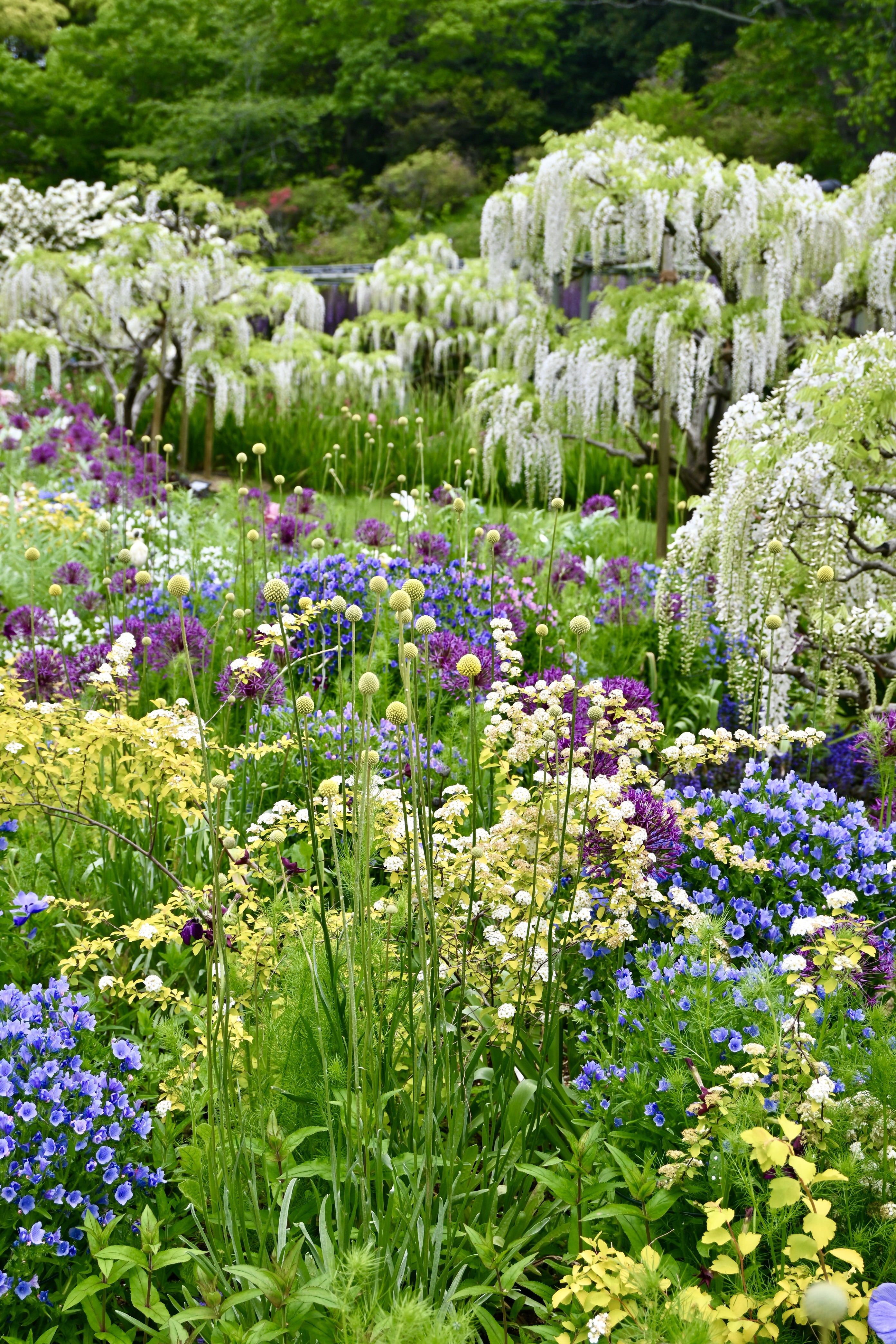 花柄・風景画の三つ折りスクリーン