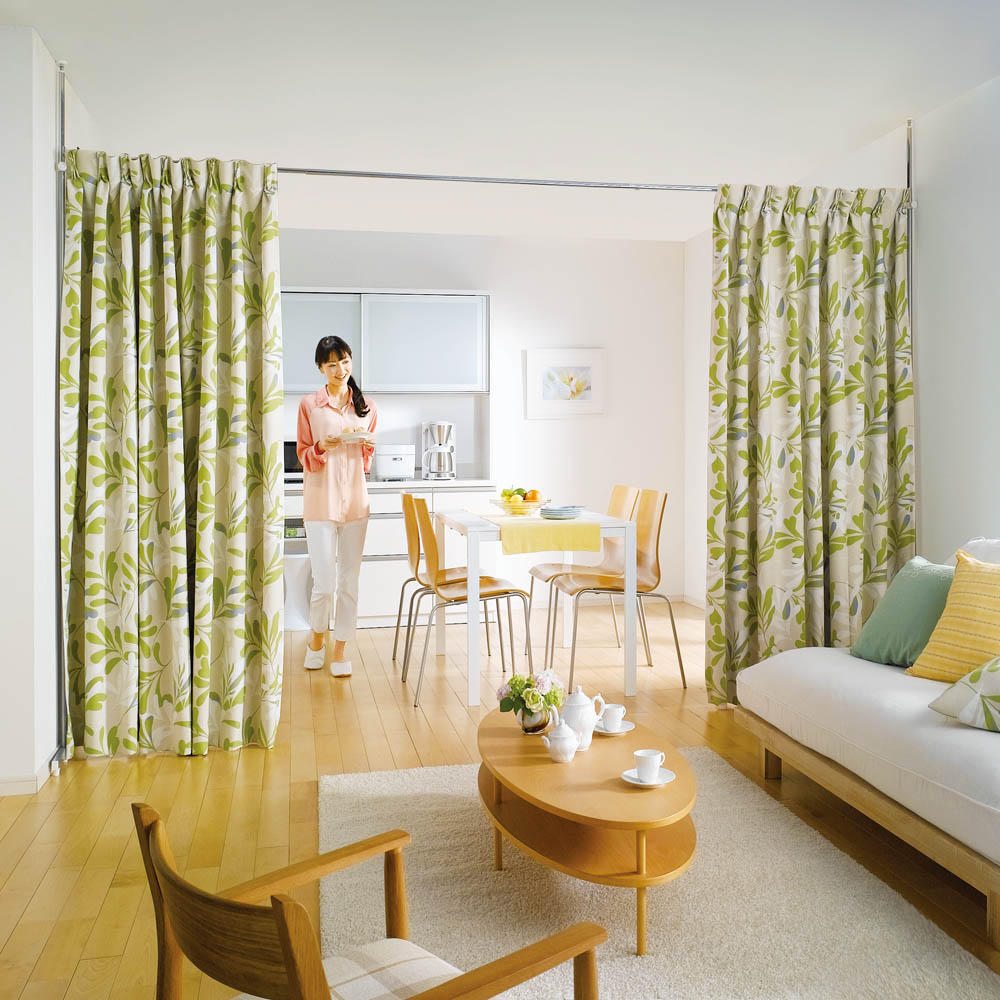 突っ張り＆伸縮式目隠しカーテン リングタイプ ディノスANAmall店