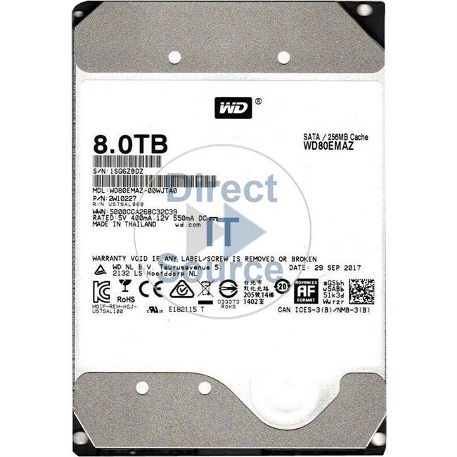 WD WD80EMAZ-00WJTA0 - 8TB 5.4K SATA 3.5