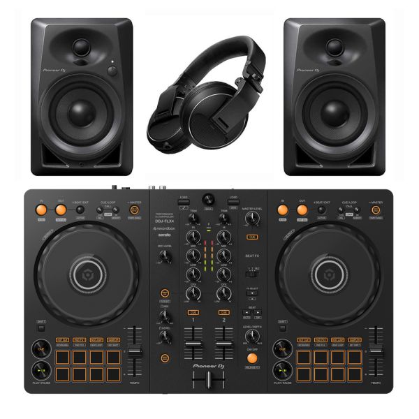 Pioneer DDJ-FLX4, DM-40D & HDJ-X5 DJ Package