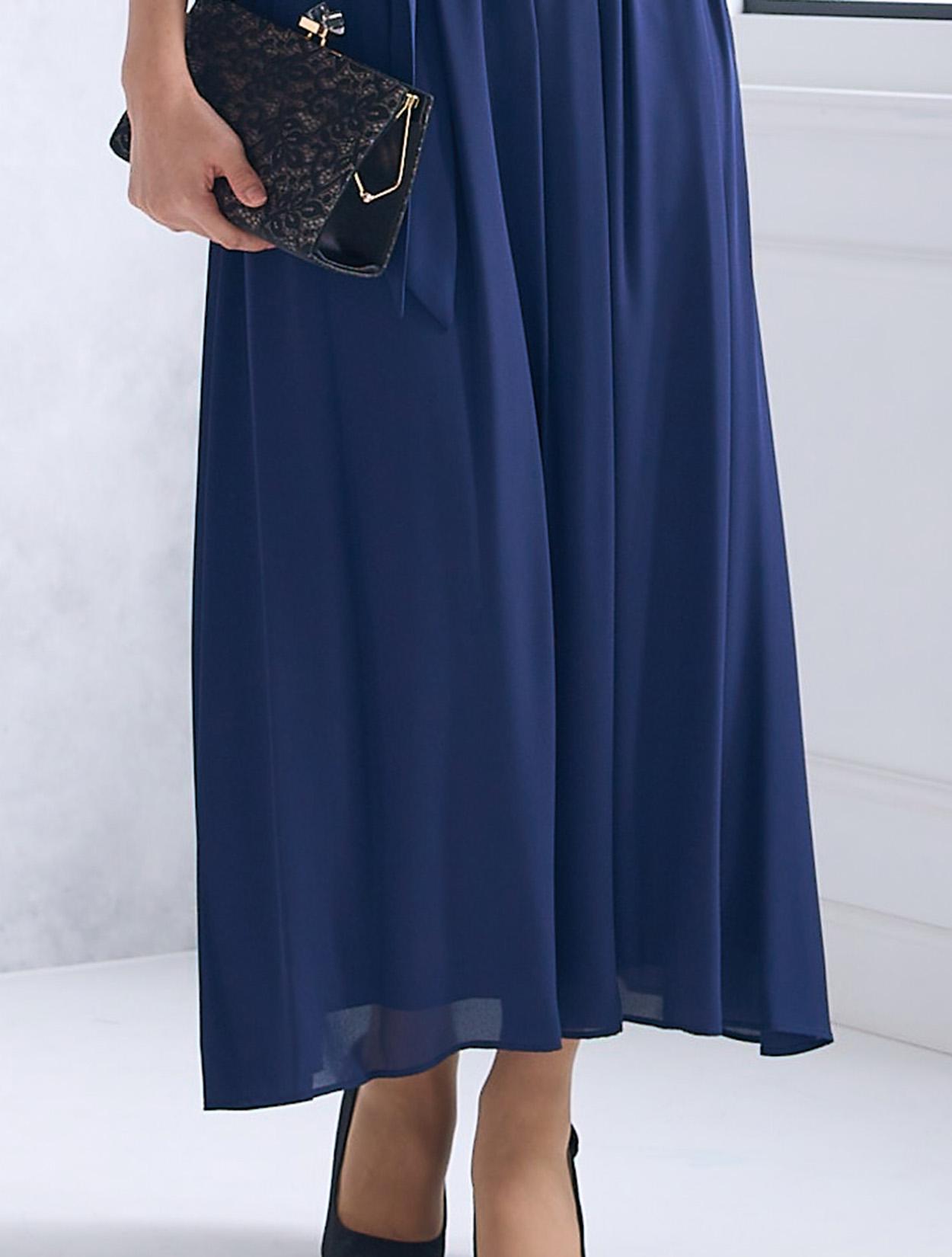 M/L】袖レースロングドレス（ネイビー）DPSET0468のレンタルページ