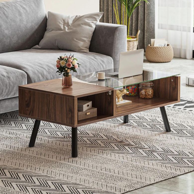 Wade Logan Akxel Coffee Table with Storage - Drew & Jonathan