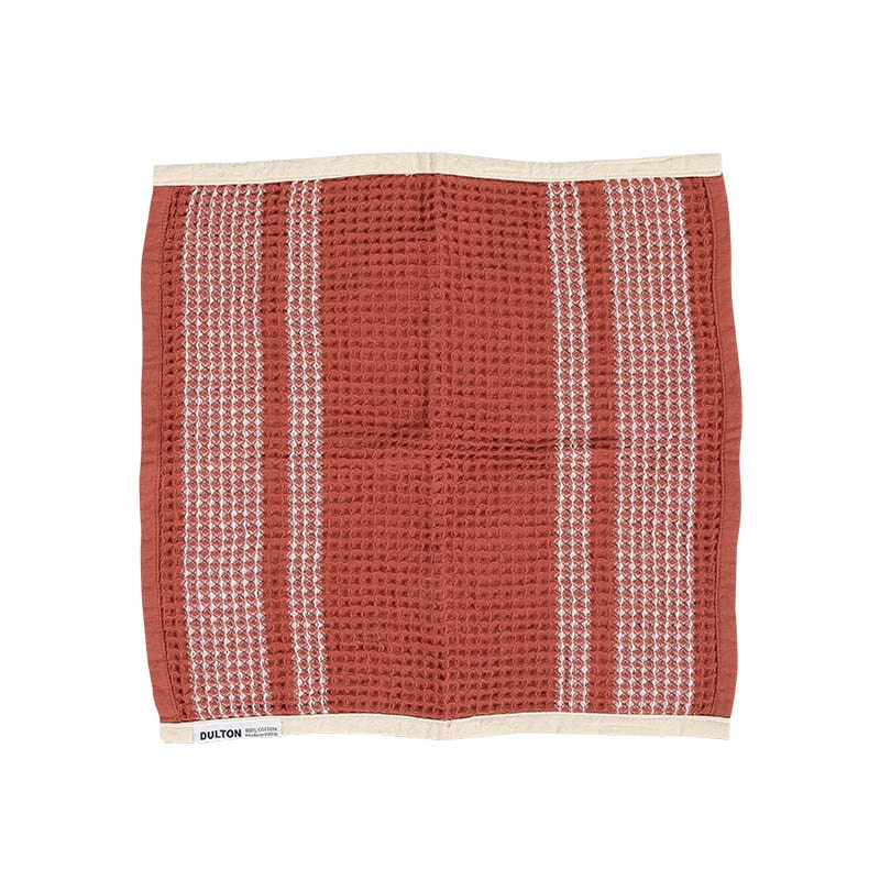 DULTON ONLINE SHOP | WAFFLE INDIE HAND TOWEL SET OF 3 RED & BROWN