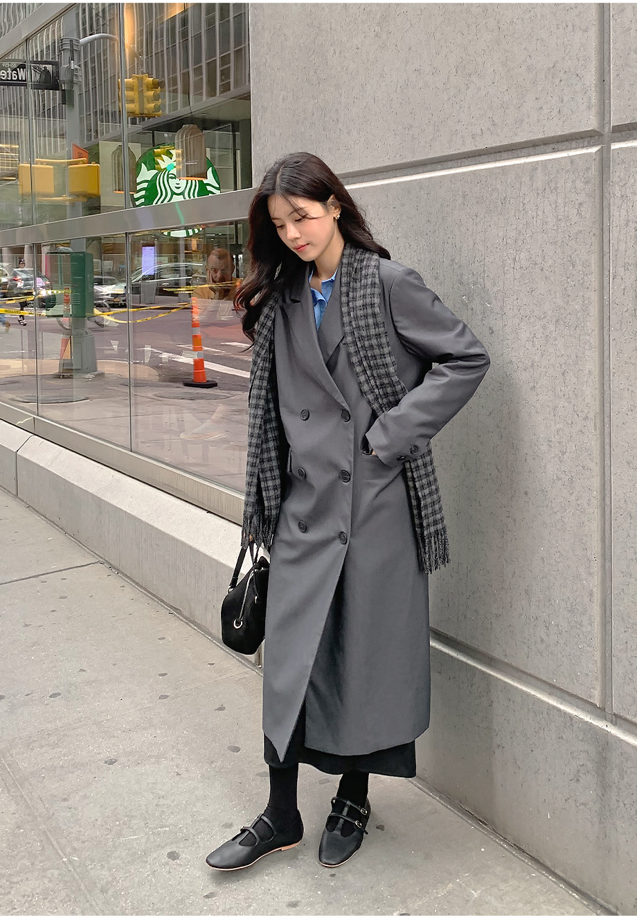ダブルブレストロングコート | レディースファッション通販 - DHOLIC