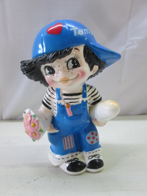 内藤ルネ 陶器 サンバイザー そばかす 男の子 貯金箱 昭和レトロ 当時