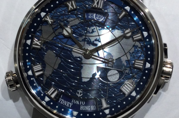 ブレゲ マリーン オーラ・ムンディ 5557BB/YS/5WV ブルー文字盤