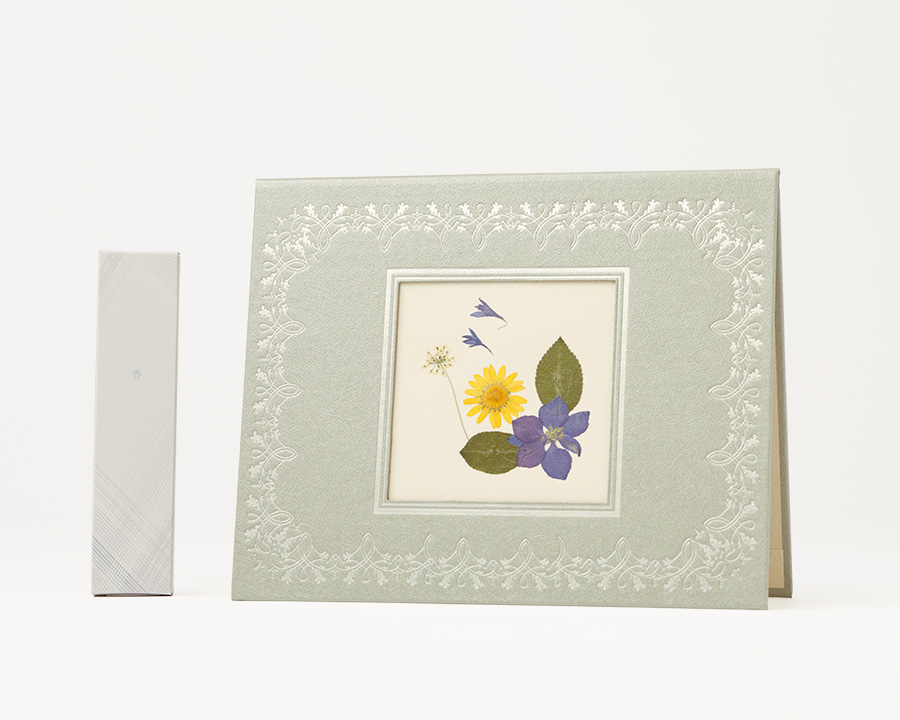 押し花 天空［線香付］｜弔電の刺繍・押し花を低価格で即日配達する