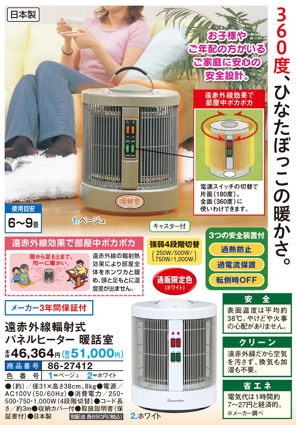 RCS 暖話室 1000型H 遠赤外線輻射式パネルヒーター アールシーエス 暖