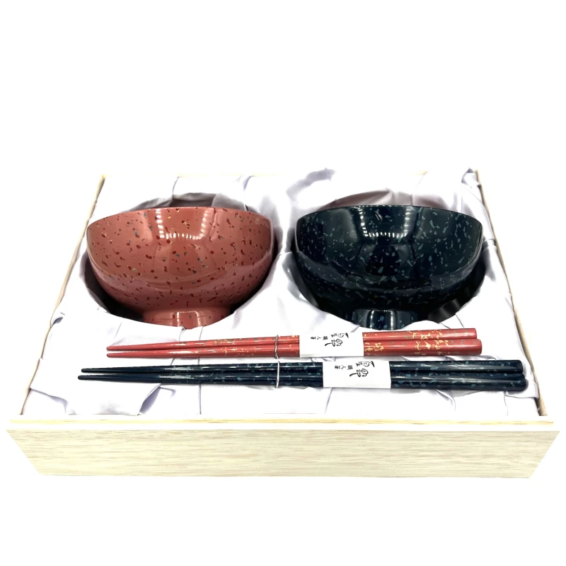 津軽塗 夫婦汁椀・箸セット【桐箱入】 - お買い物｜日本最大級の箸の