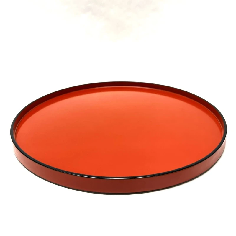 120高級輪島塗 わじま 慶塚 作 溜塗 丸盆 輪島塗皿