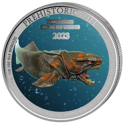 Buy 1 oz Silver Coin - Prehistoric Life - Dunkleosteus - Color