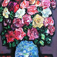 中川力 絵 ばら 額縁付き ばら | ｜正光画廊