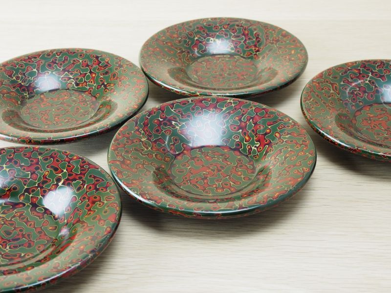 唐塗 茶櫃セット 緑赤 - 津軽塗専門店 恵比須屋