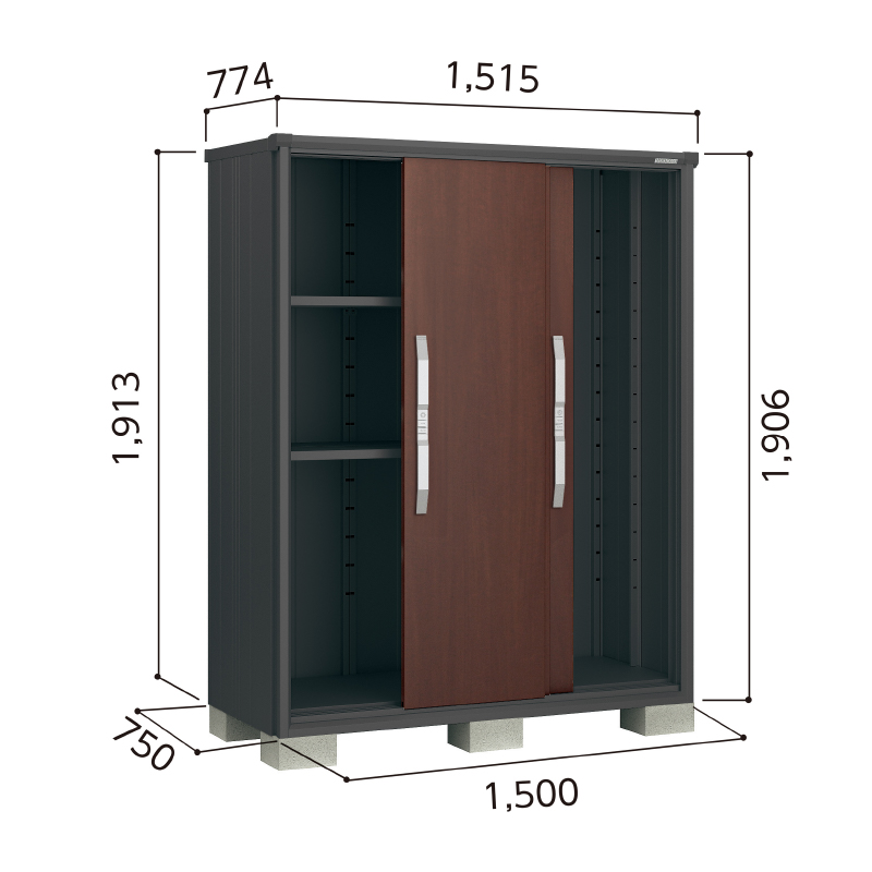 物置 屋外 ヨド物置 ブラックエスモ ESF-1507A-BK-WC ウッディココア