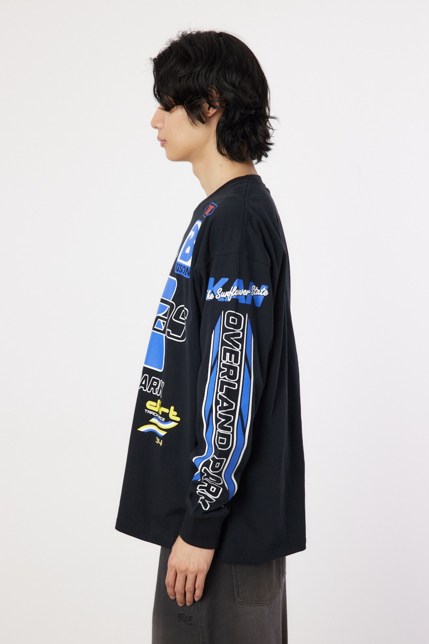 Chevon ヲ食倶ロンT（証明写真ver.）/ ブラック Mサイズ CROSS SLEEVE