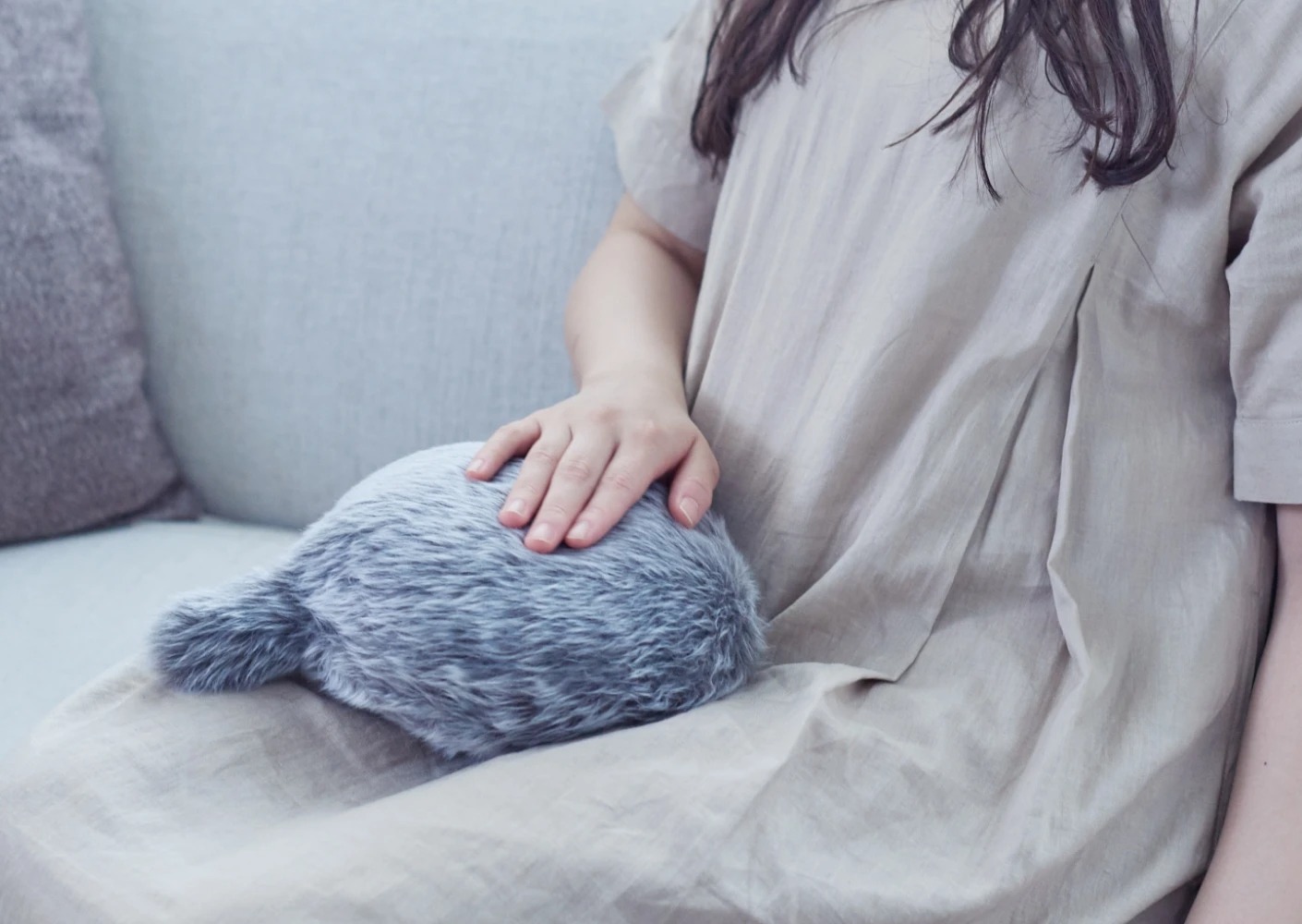 ユカイ工学 YE-PQ001G クッション型セラピーロボット Petit Qoobo グリ