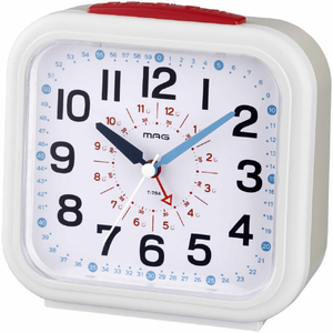 ノア精密 T-784 WH-Z 知育目覚まし時計おきてよ～める MAG ホワイト