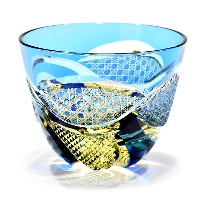 薩摩切子 猪口 八角 籠目文 青 酒器 ぐい呑み グラス 楽天市場】田島