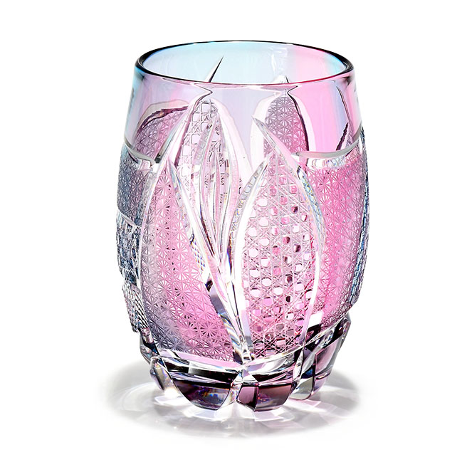 Pr-442 宙吹きコレクショングラス うすいピンクブルー | 江戸切子の店