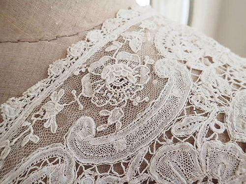 アンティーク ブリュッセルレース ポワンドローズ カフス用レース 付け