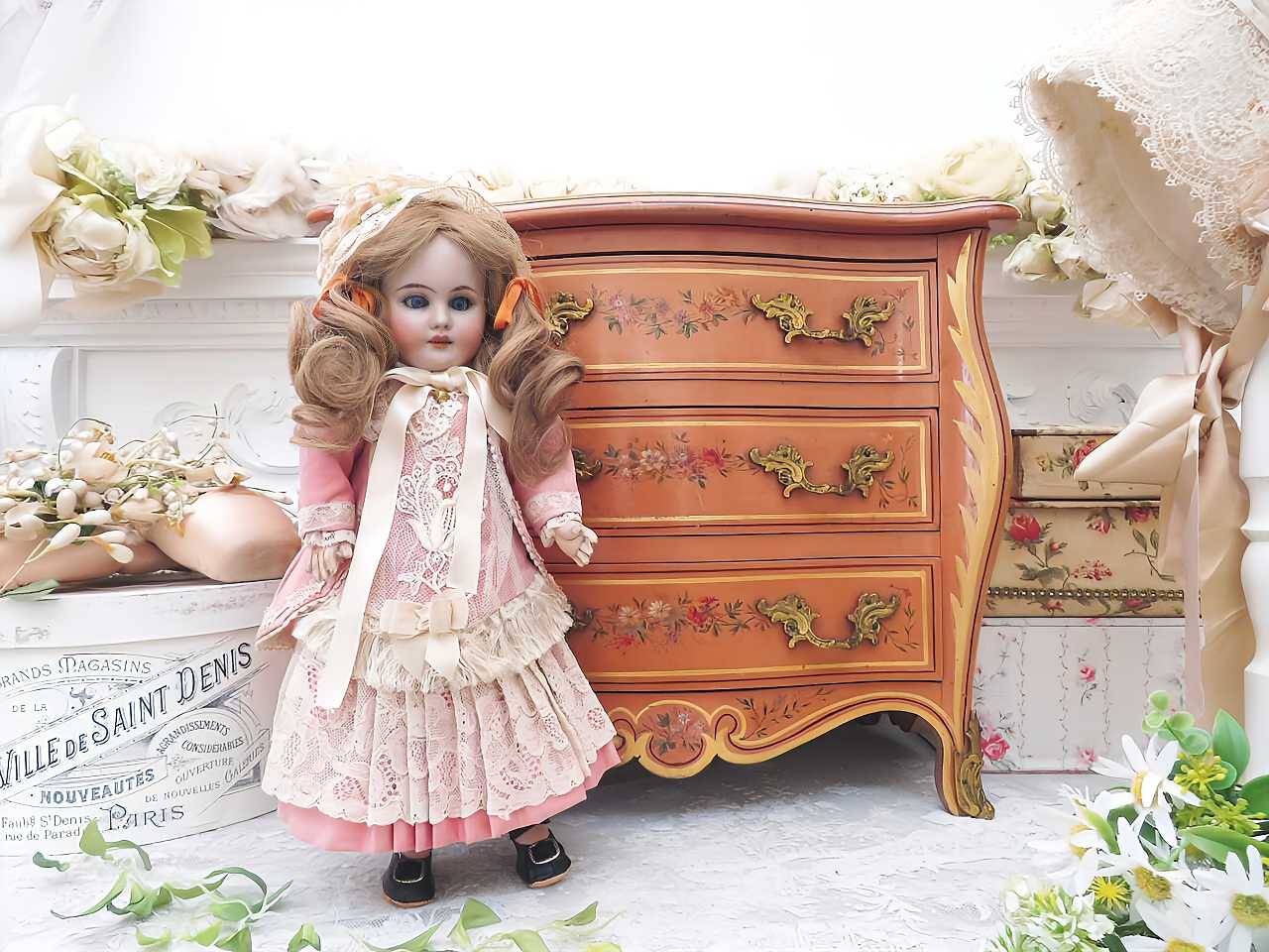 オーストリアビミエ工房アンティークフィギュア入りグラス