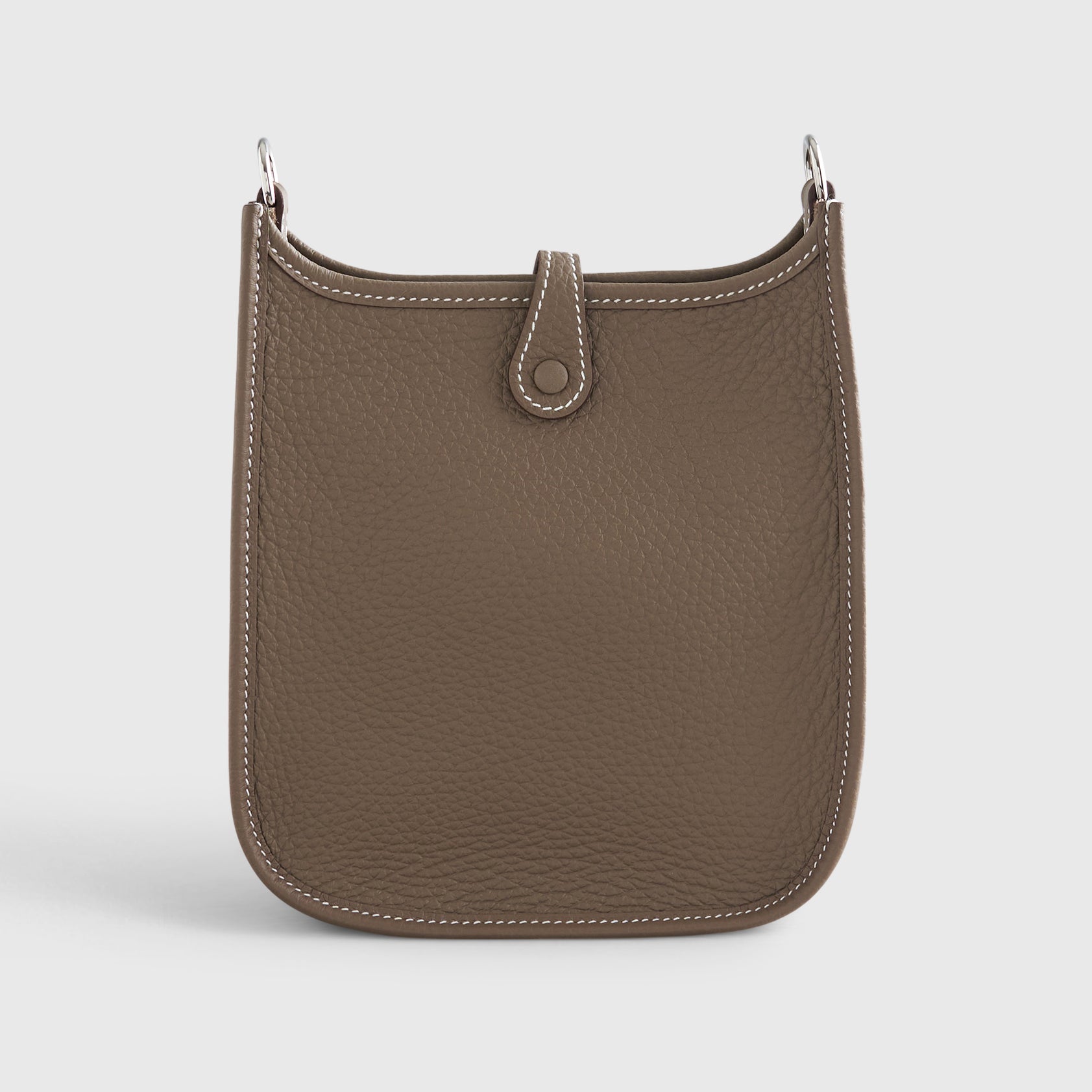 Hermès Evelyne Mini Clemence Etoupe Blue Indigo Strap Palladium Hardwa