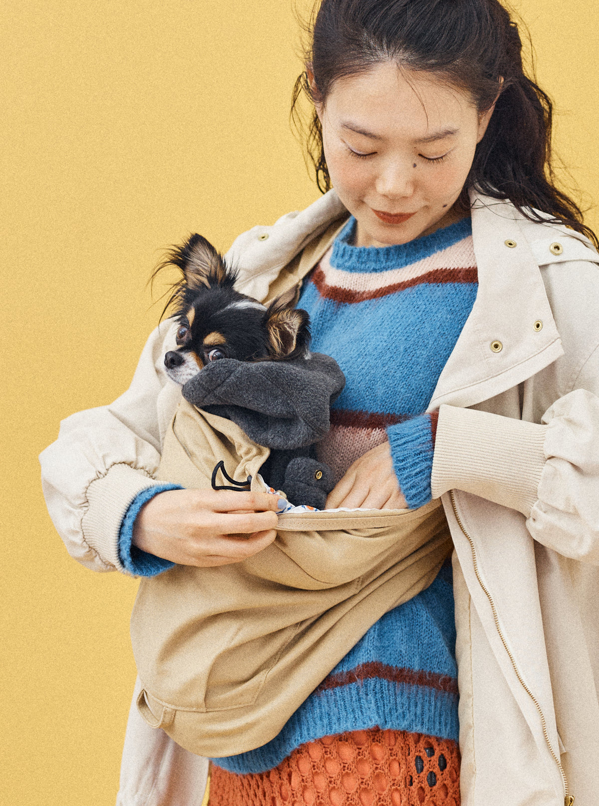 愛犬の防寒はフリースブランケット │ ドッグスリング・犬の抱っこ紐