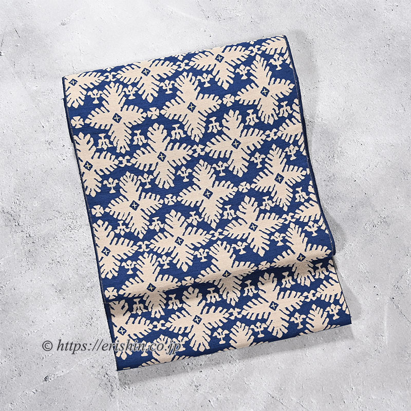 勝山健史 九寸織名古屋帯（イタリア十字文） 『着物・呉服えり新』