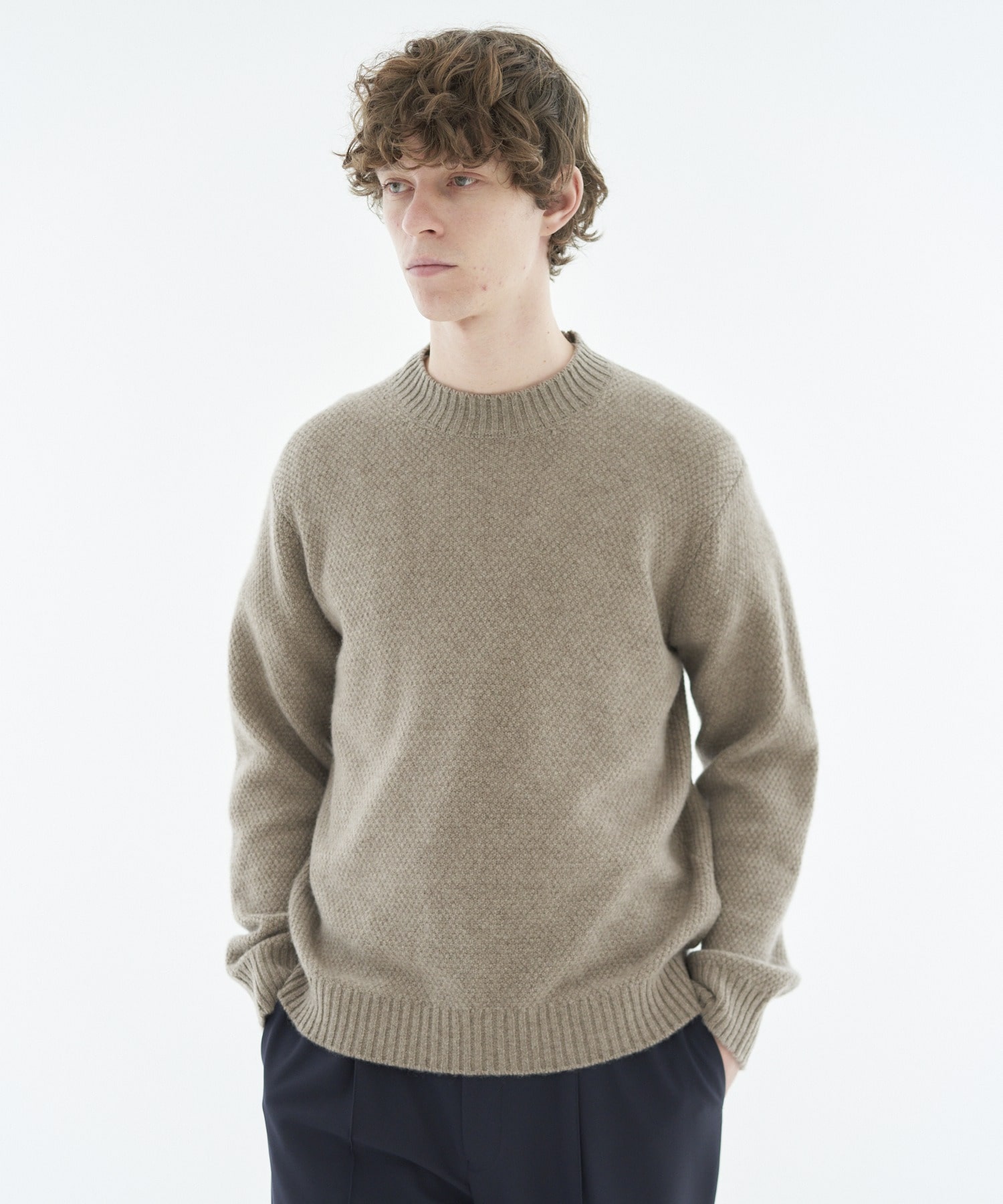 ESTNATION】 ベージュ カシミヤ 100% セーター