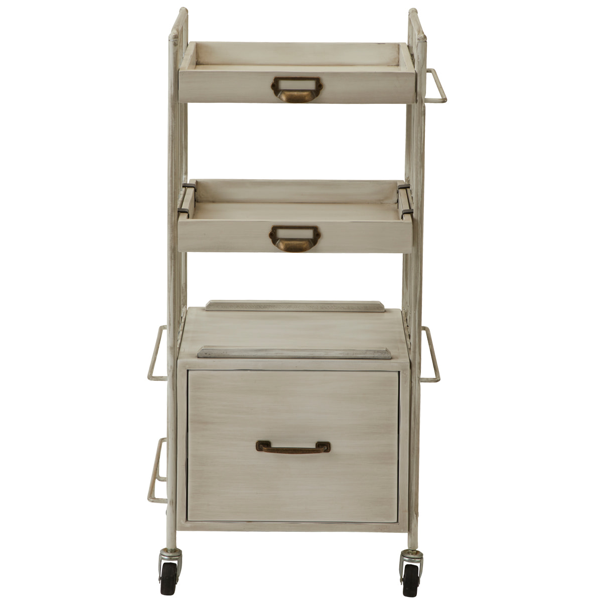 シャビーシック】アンティーク木製ワゴン DIAN（ディアン）Type BOX