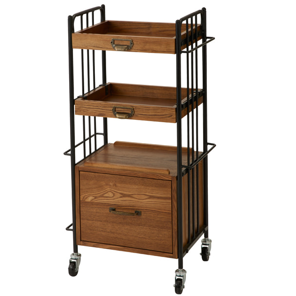 シャビーシック】アンティーク木製ワゴン DIAN（ディアン）Type BOX