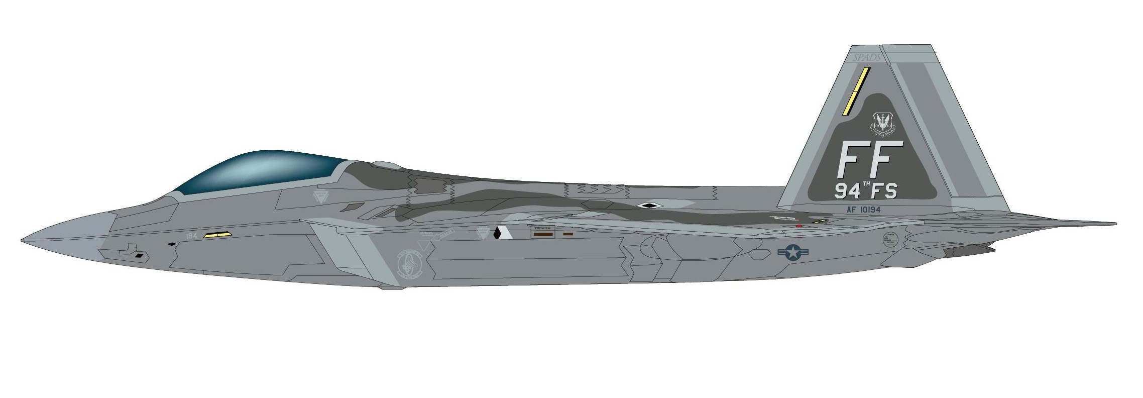 ホビーマスター F22 HA2818 F-22 Raptor 94th FS 1st FW Langley AFB