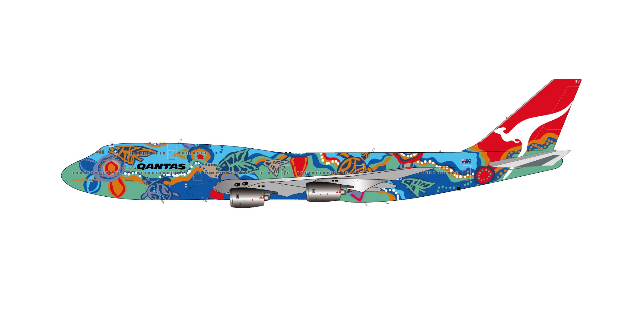 カンタス航空 Boeing 747-300 VH-EBU 1/200 カンタス航空 Boeing 747