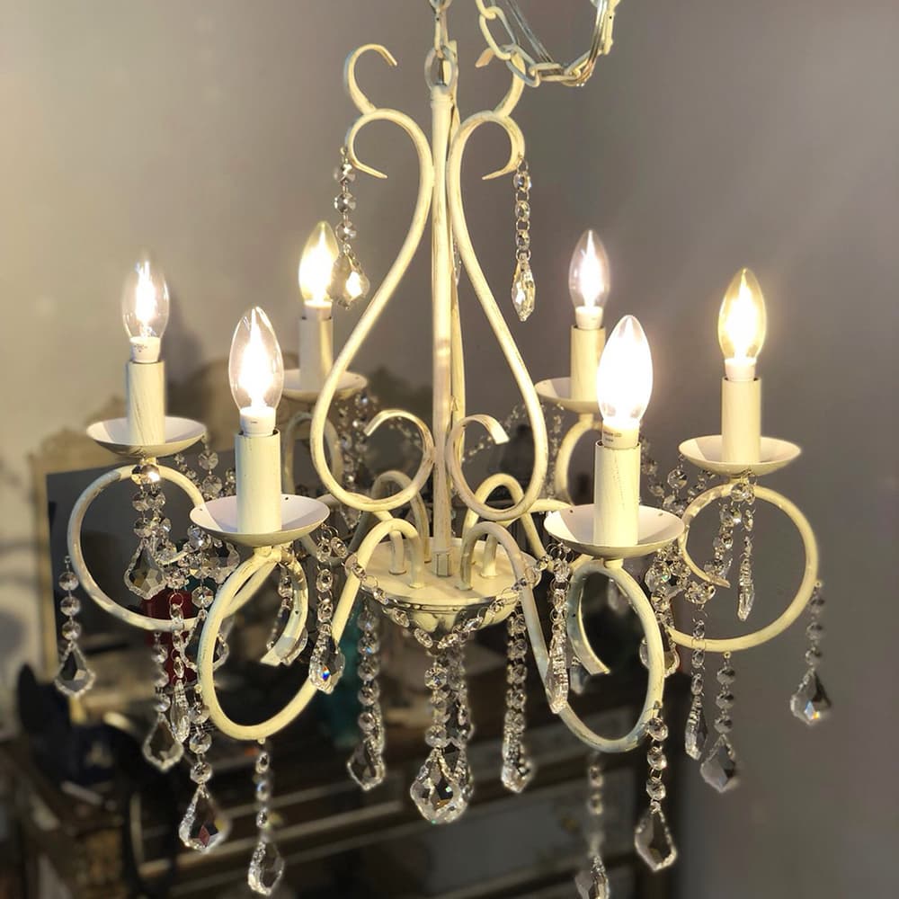 簡易取付] ホワイトアンティーク Marielle オーブ製ペンダントライト