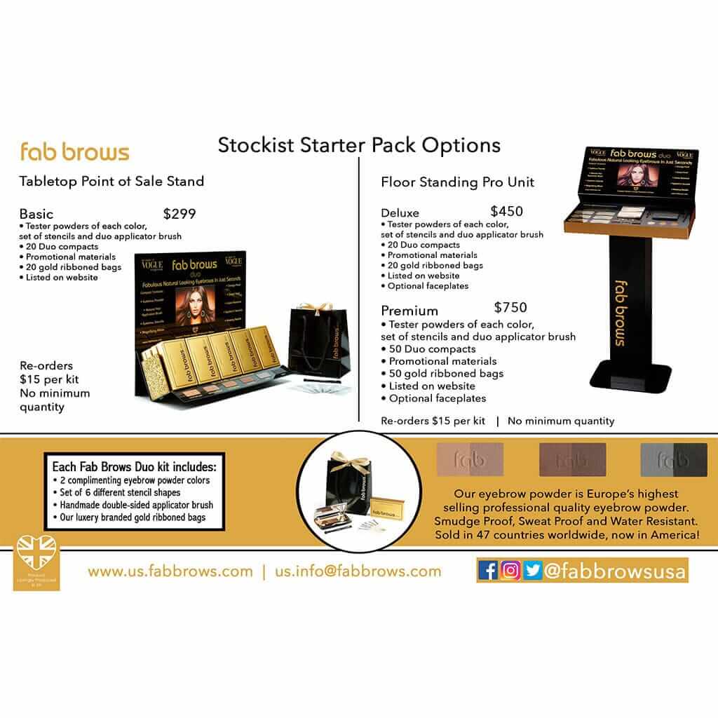Pro POS Stand Including 20 Fab Brows DUO Eyebrow Kits – Fab Brows US