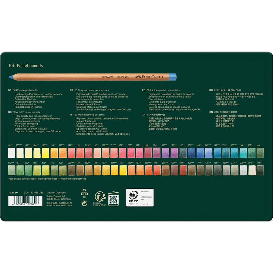 PITTパステル鉛筆 60色(缶入)
