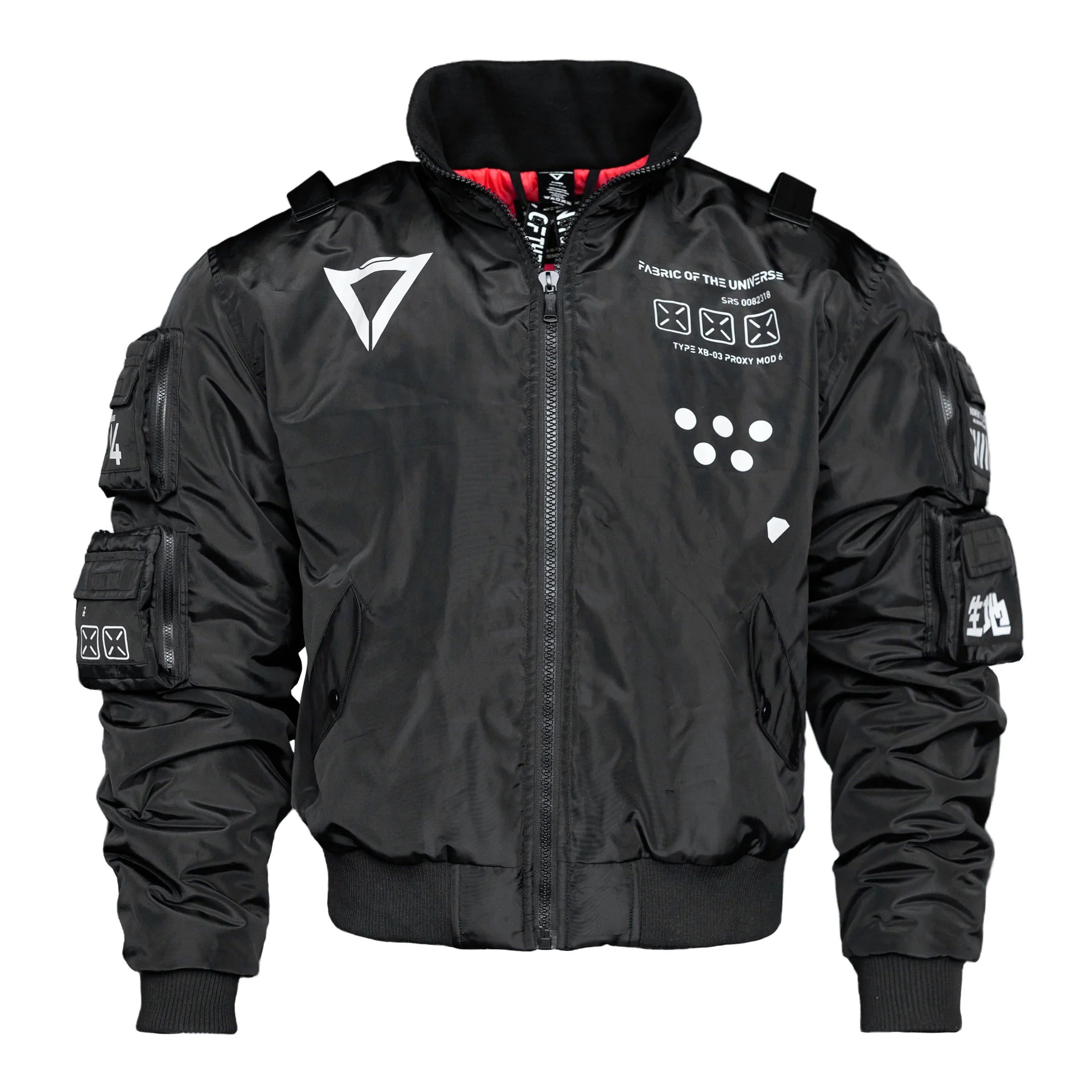 XB-03 Black Short Bomber Jacket - Fabric of the Universe