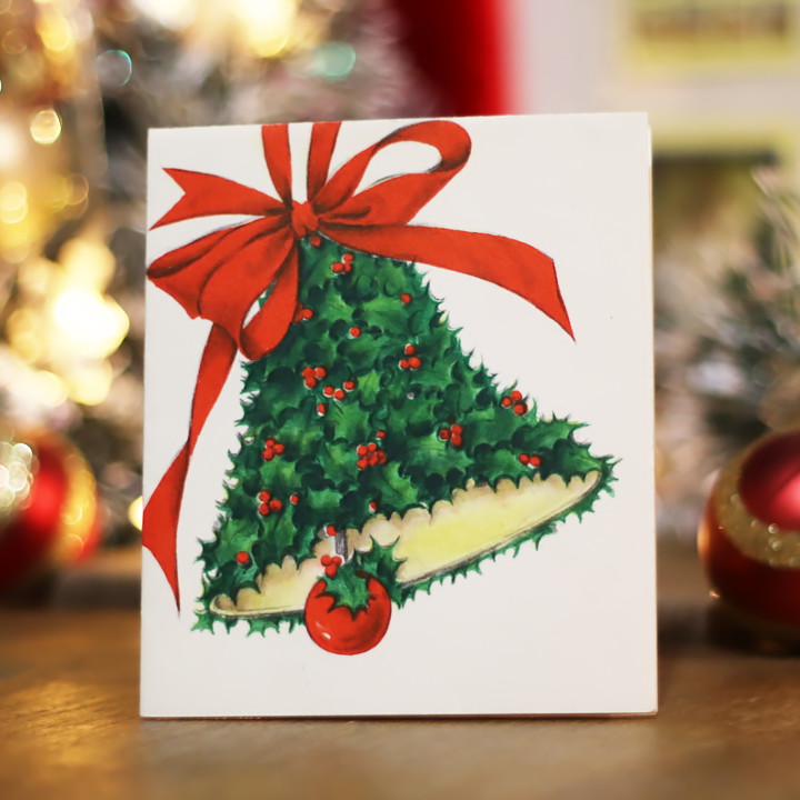 USAヴィンテージ1950年代紙ものクリスマスカード｜Hallmark柊