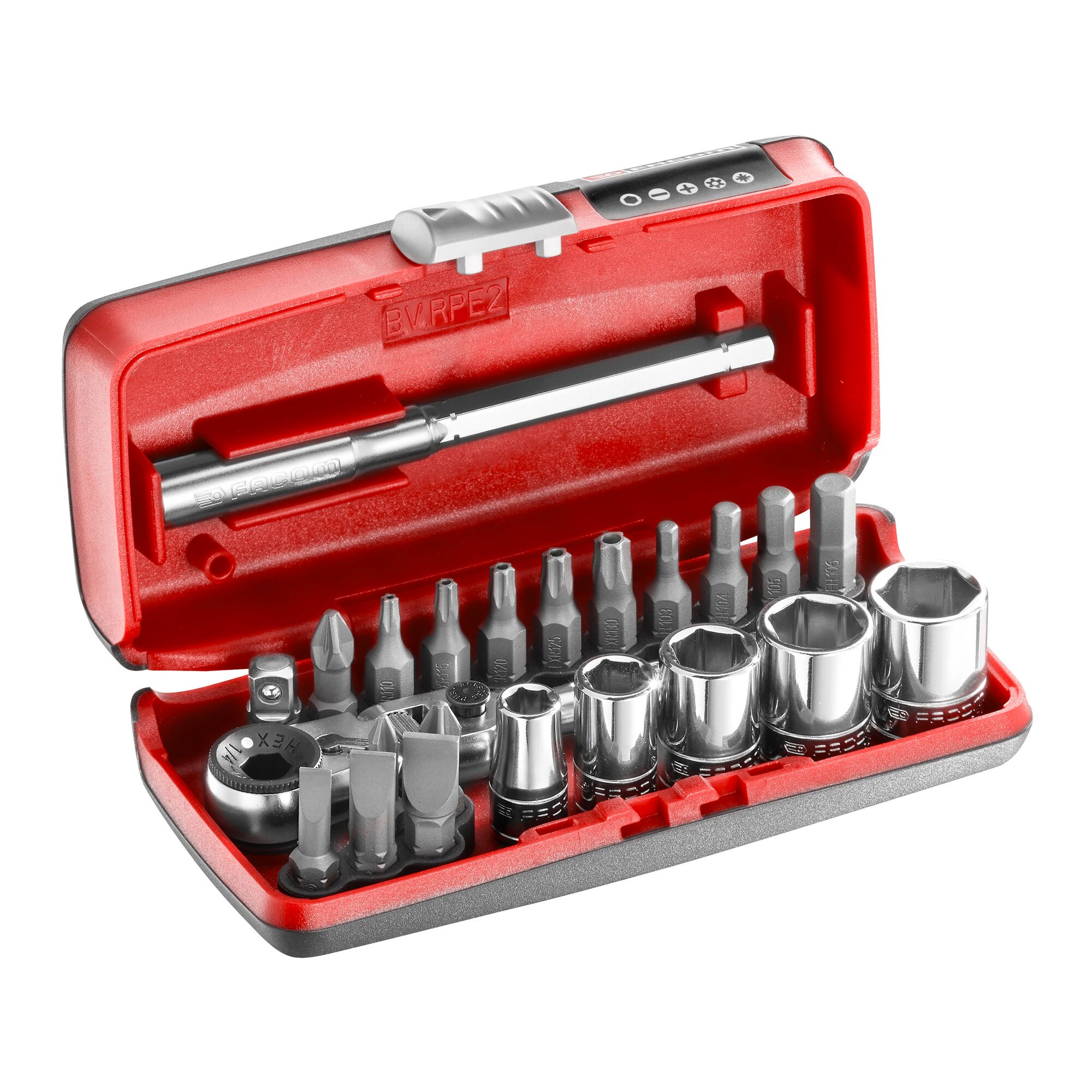 1/4 in. PICO Socket Set With Flexible Head Ratchet (23 pc.) | FACOM