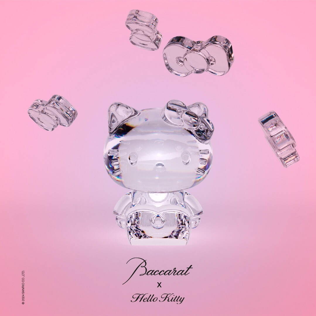 バカラ×サンリオ「ハローキティ」のクリスタルオーナメント、澄んだ