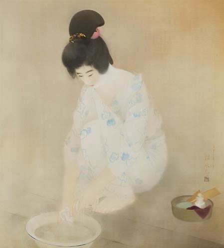 日本画家・伊東深水の回顧展が京都府立堂本印象美術館で、現代風俗を